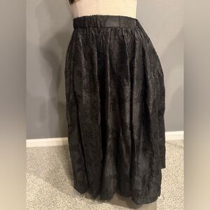 HYFVE Black Textured Floral Maxi Skirt